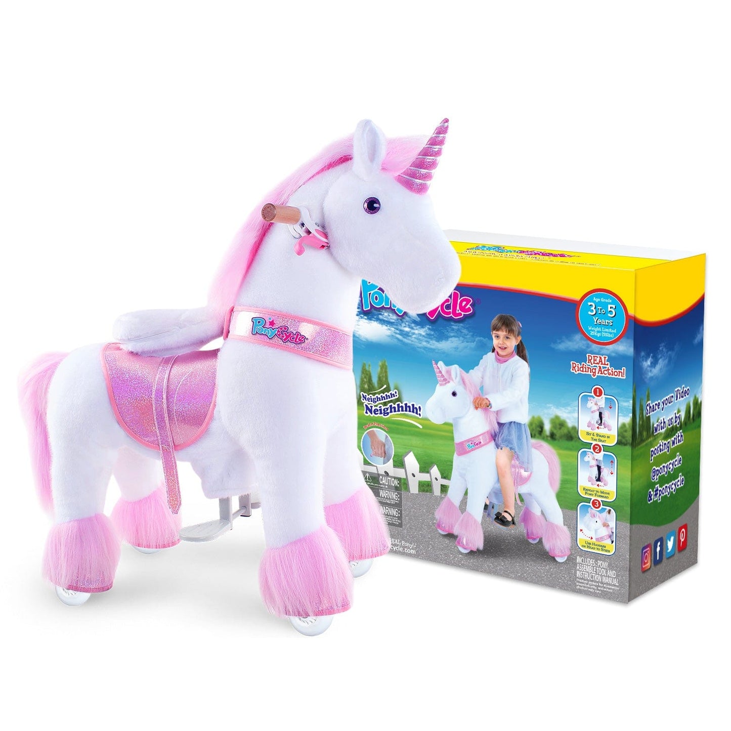 Model U Ride-On Unicorn Age 3-4 Pink