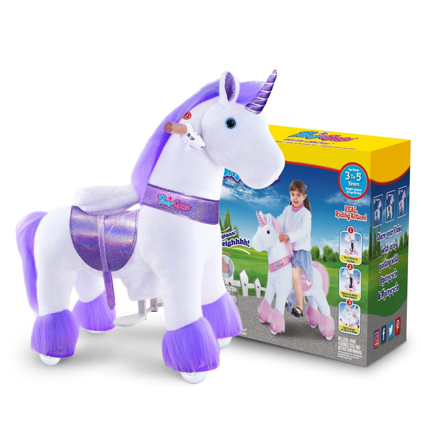 Model U Ride-On Unicorn Age 4-7 Purple