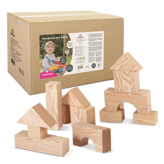 Wood-Like Edu-Blocks, Big, 2 3/4'', reusable bag
