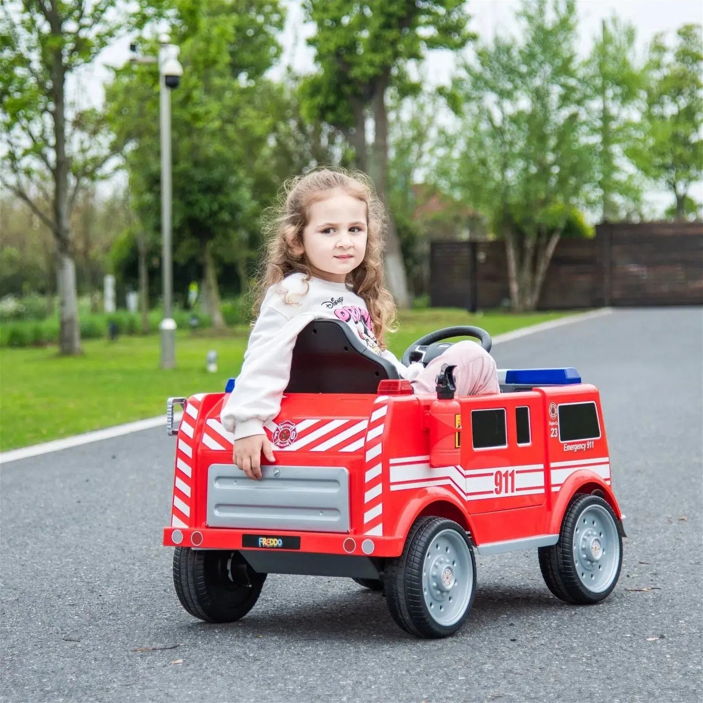 12V Freddo Fire Truck 1 Seater Ride on